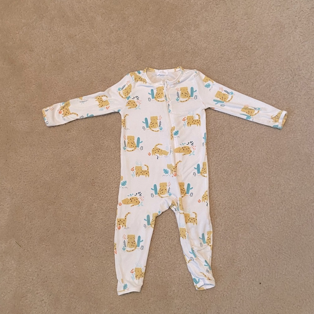 Angel Dear Leopard Bamboo Footless Pajamas
